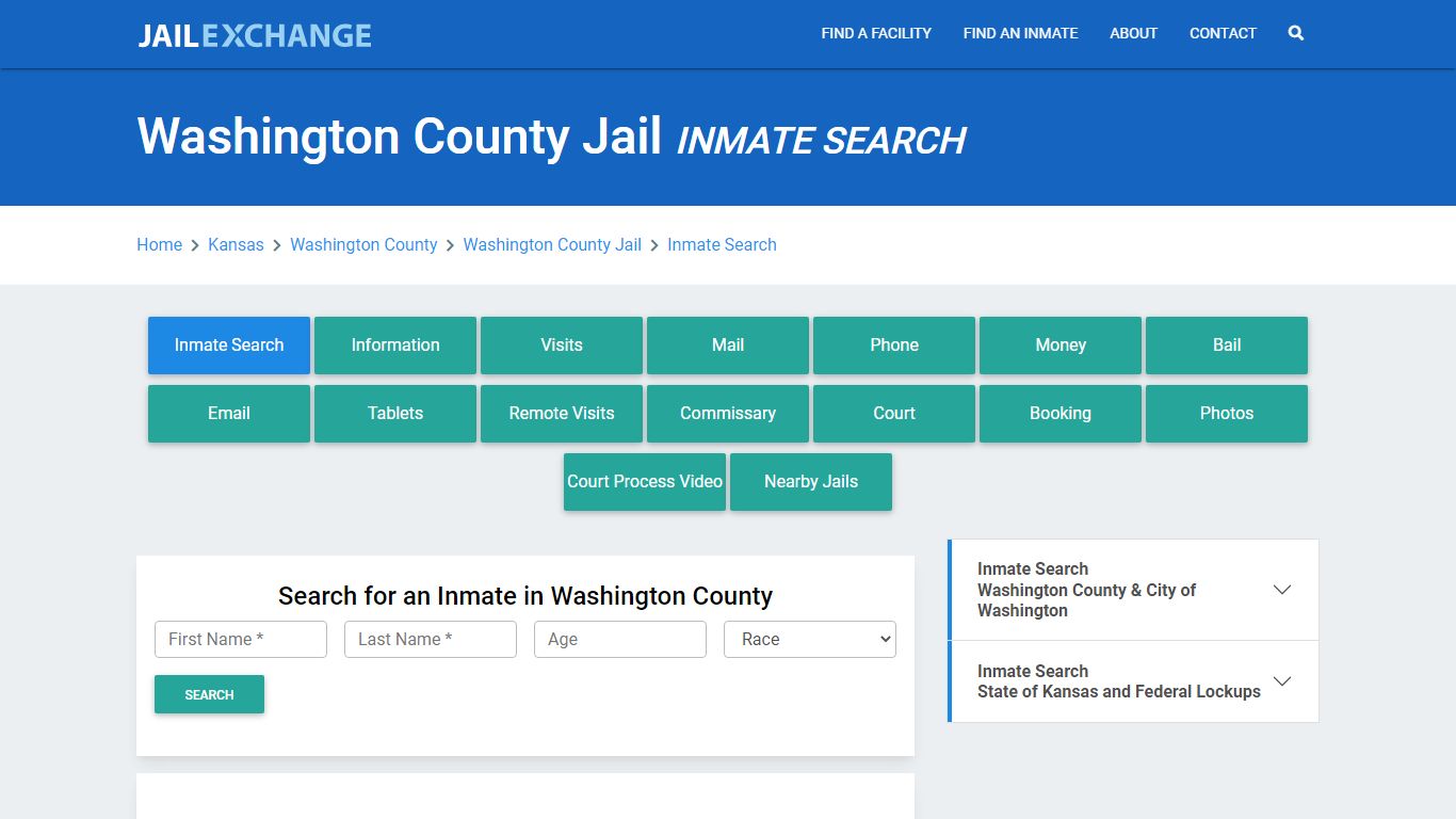 Washington County Jail, KS Inmate Search: Roster & Mugshots